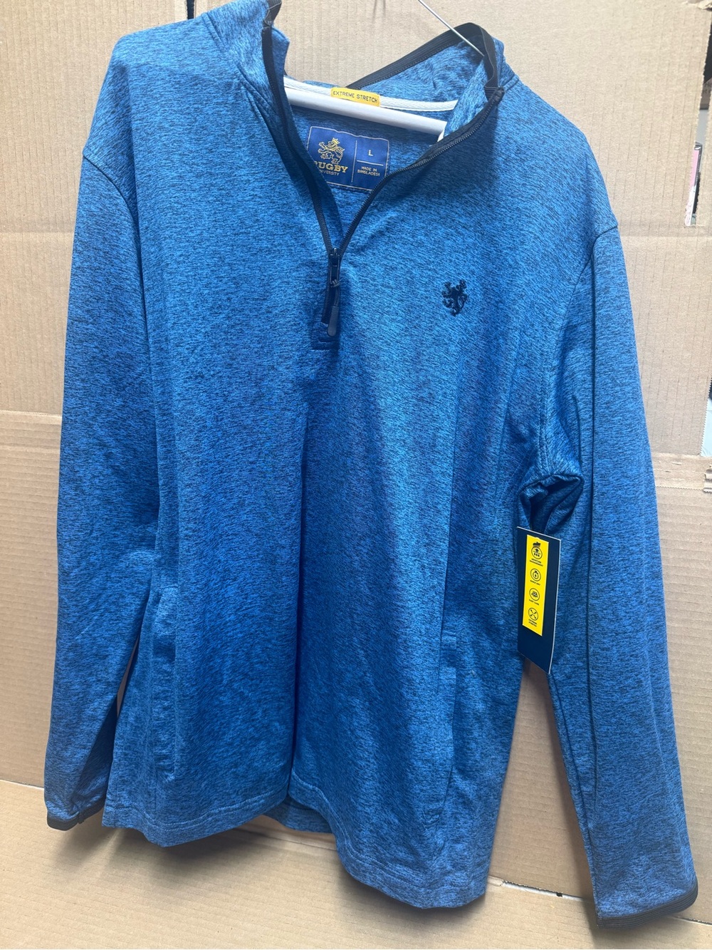 New Rugby University Men's V-Neck Pullover - Blue